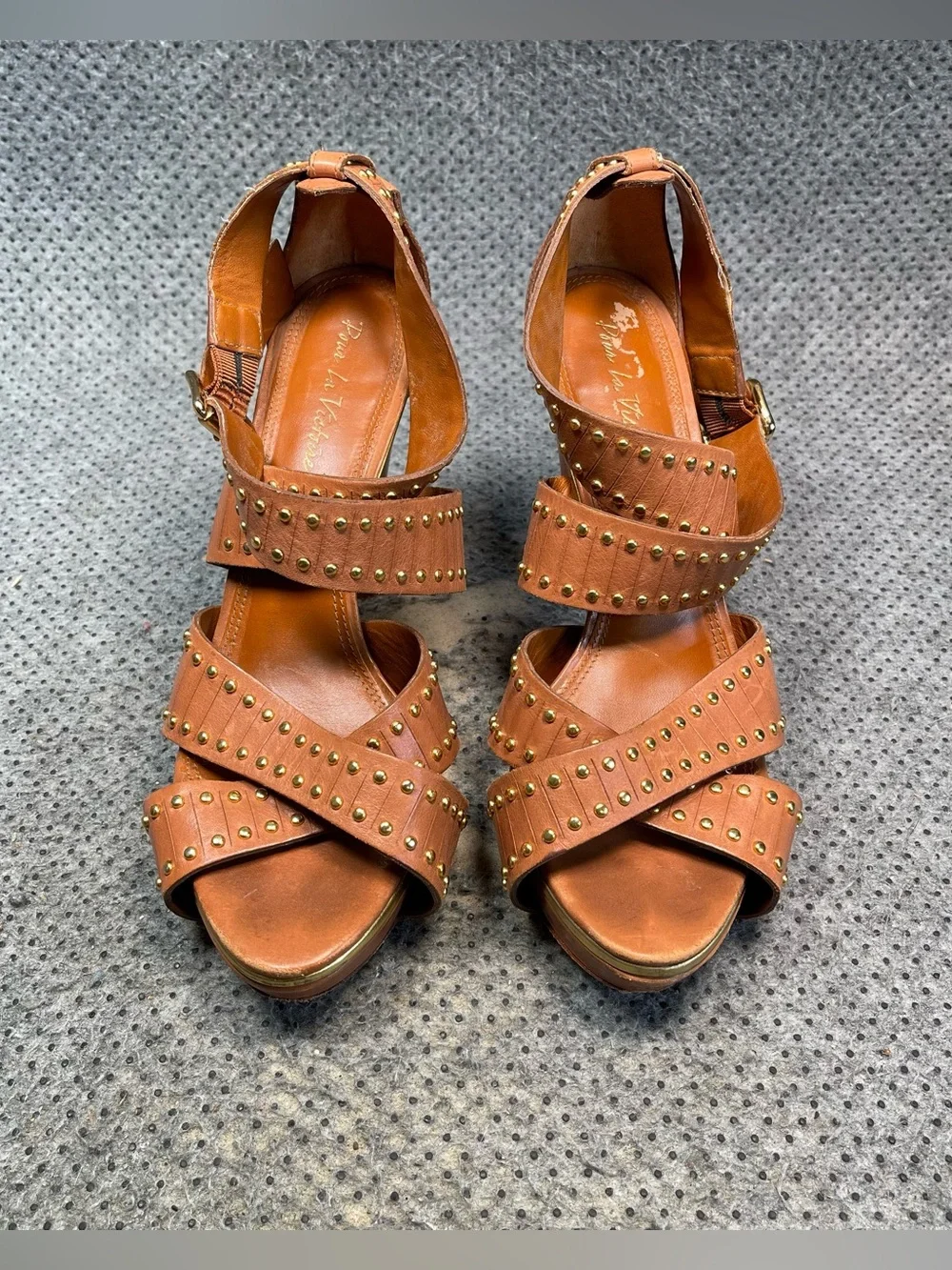 Vero Cuoio Brown Leather Heels Size 9.5 Women’s